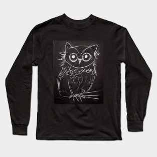 Cute Owl Drawing Long Sleeve T-Shirt